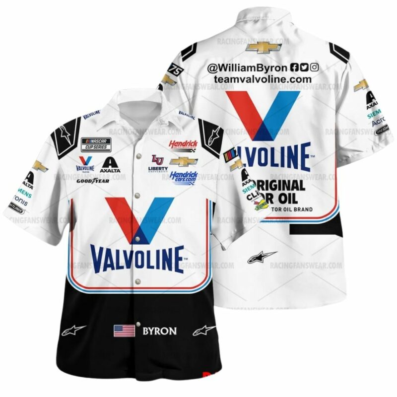 William Byron Valvoline Nascar 2023 Racing Uniform Hawaiian Shirt 1