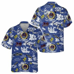 Zane Smith Nascar Racing Floral Flower Signature Tropical Hawaiian Shirt