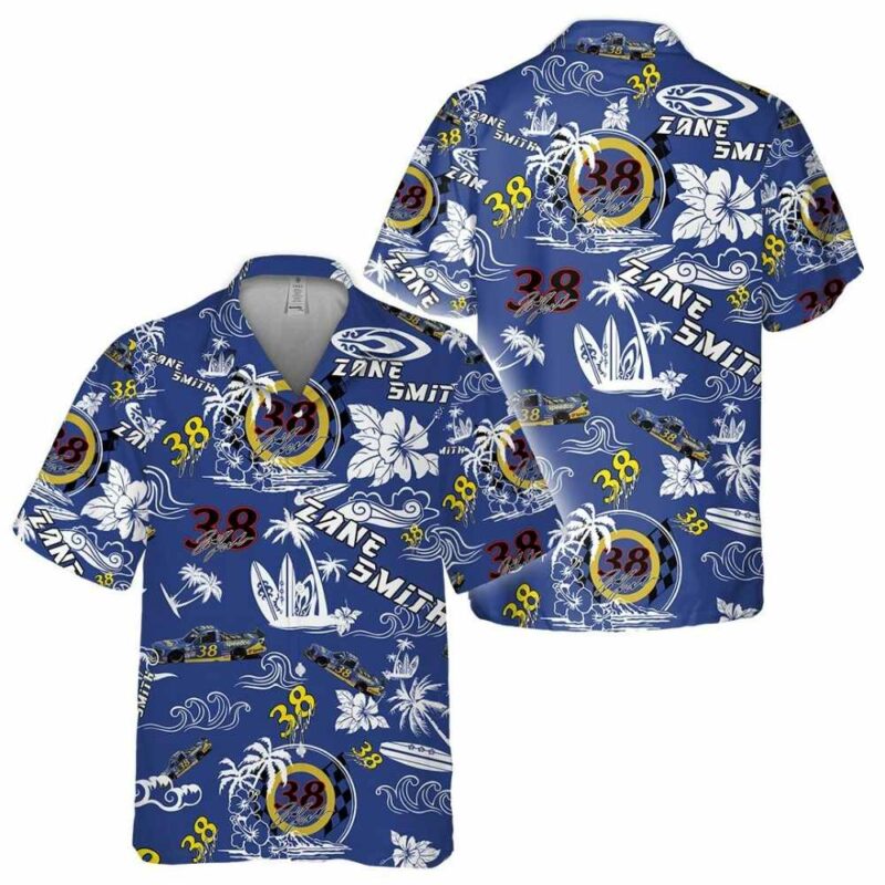 Zane Smith Nascar Racing Floral Flower Signature Tropical Hawaiian Shirt 1